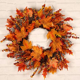 Orange leaf wreath