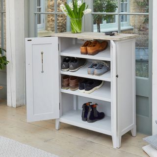 Shoe storage cupboard from The Wooden Furniture Company used as a shoe storage idea
