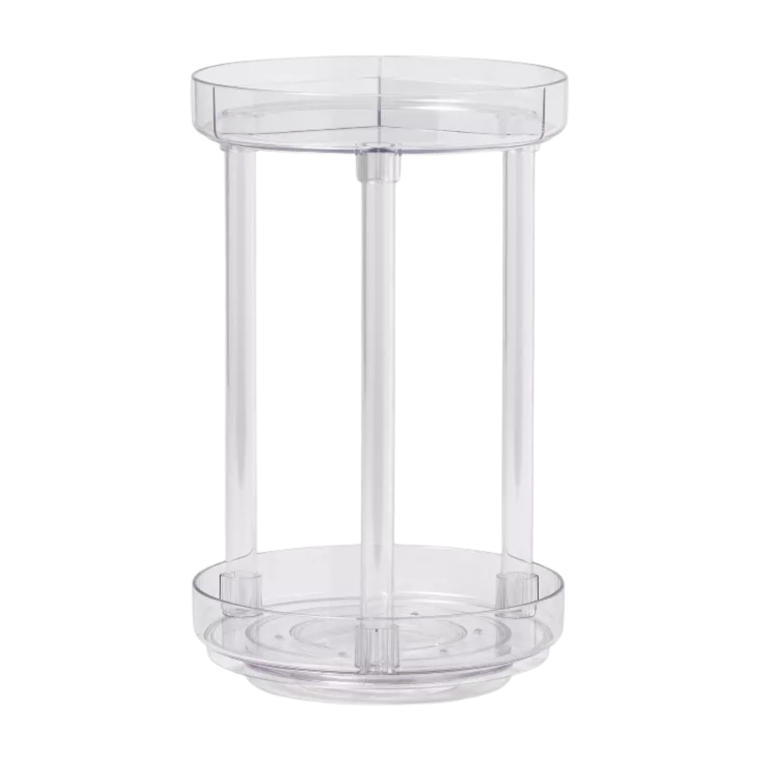 Clear two tiered spinning turntable