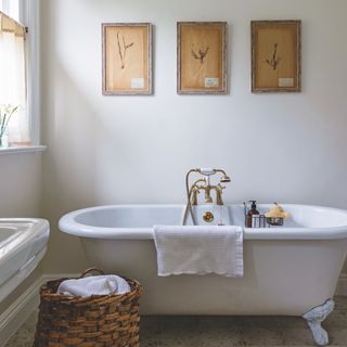 Surrey Victorian house decorated in neutral shades with vintage furniture