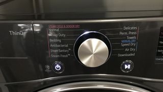 LG DLEX4000B 7.4 Cu. Ft. Smart Electric Dryer control dial