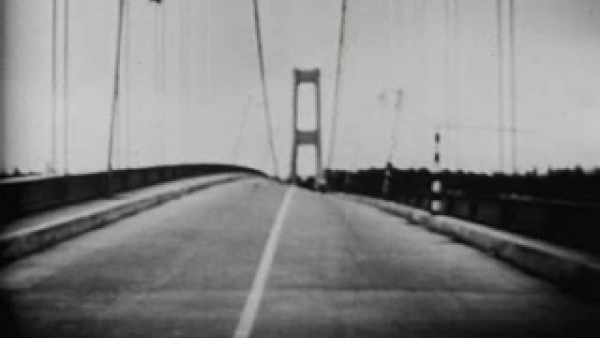 A video of a bridge twisting and turning