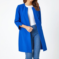 Royal Blue Smart Longline Textured Jacket, £58 (UK only) | Roman