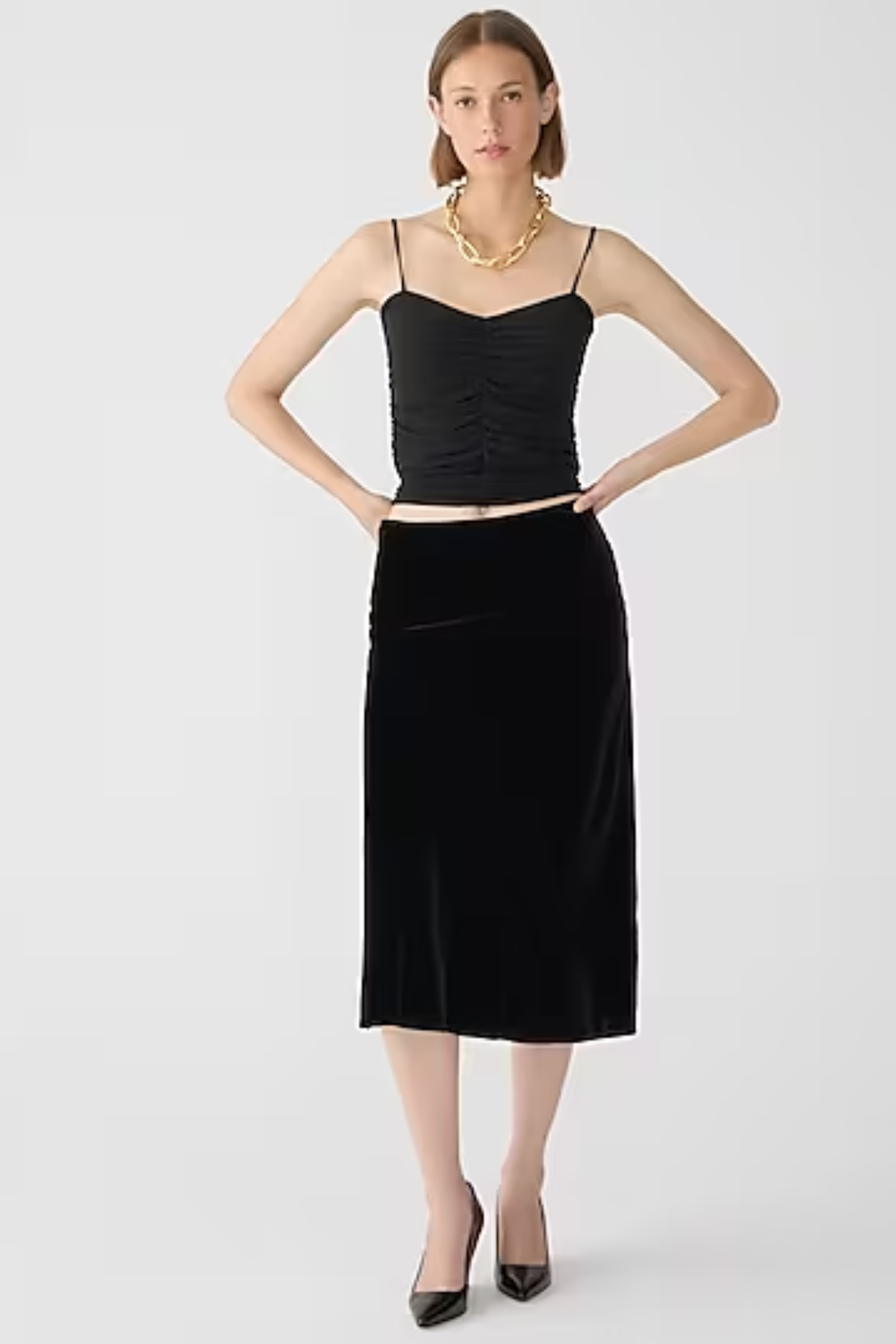 J.Crew Gwyneth slip skirt in velvet