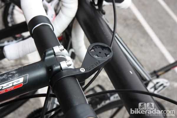 Alternative Garmin mounts were rife at the USA Pro Challenge, such as this Bar Fly from Tate Labs.