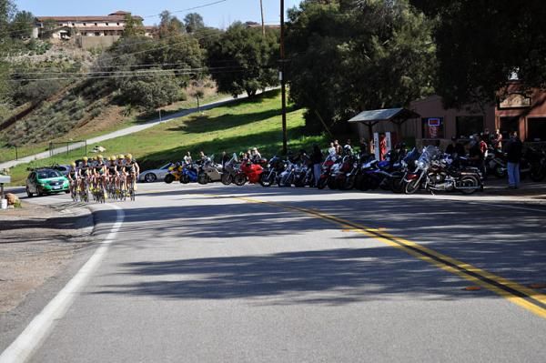 Kelly Benefit Strategies team members pass the famed Rock Store on Mulholland Highway. Plenty of motorcycles were out as well on this scenic day.