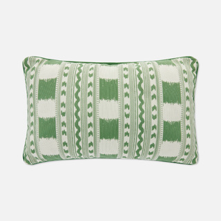  Jacquard Stripe Oblong Green Cushion 