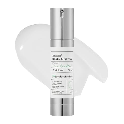 VT Cosmetics CICA REEDLE Shot 100, Spicule Microneederling Serum for Pore Care and Exfoliation, Exterior, Appearance, Centella Asiatica, For Glass Skin, Skin Texture, Korean Liquid Skin Supercharger (1.69 fl oz/50ml)