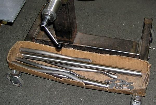 Take tubes, cut them down, shape and butt and God-knows what else to them and you end up with a bike in a box; ready to weld.