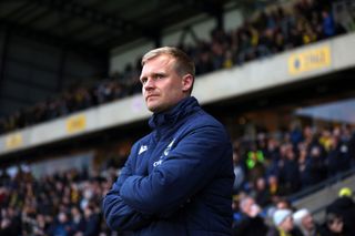 Liam Manning, manager of Oxford United during the Sky Bet League One between Oxford United and Portsmouth at Kassam Stadium on April 18, 2023 in Oxford, England. (Photo by Catherine Ivill/Getty Images)