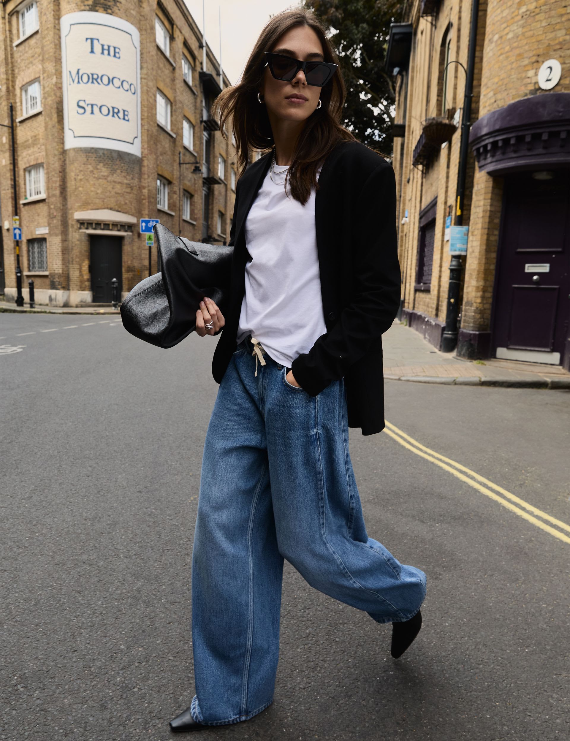 Pure Lyocell Tie Front Wide Leg Jeans