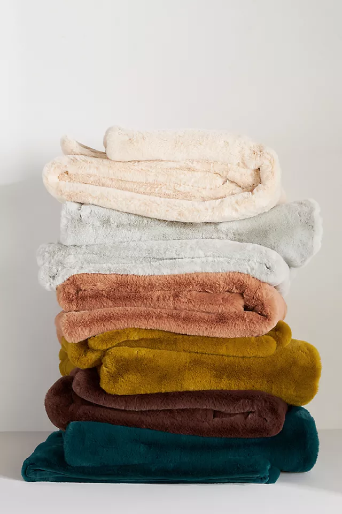 Anthropologie Sophie Faux Fur Throw Blanket
