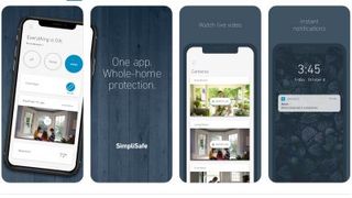 SimpliSafe's mobile app demonstrated on an iPhone