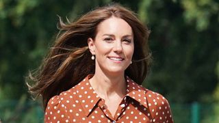 Princess of Wales walks with her children (not pictured) as they arrive for a settling in afternoon at Lambrook School, near Ascot on September 7, 2022