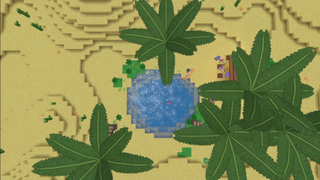 The sandbox game Biomes seen top-down.
