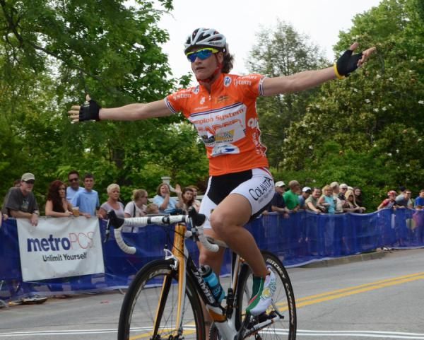 Theresa Cliff-Ryan (Colavita/Forno d'Asolo p/b Cooking Light) celebrates her win.