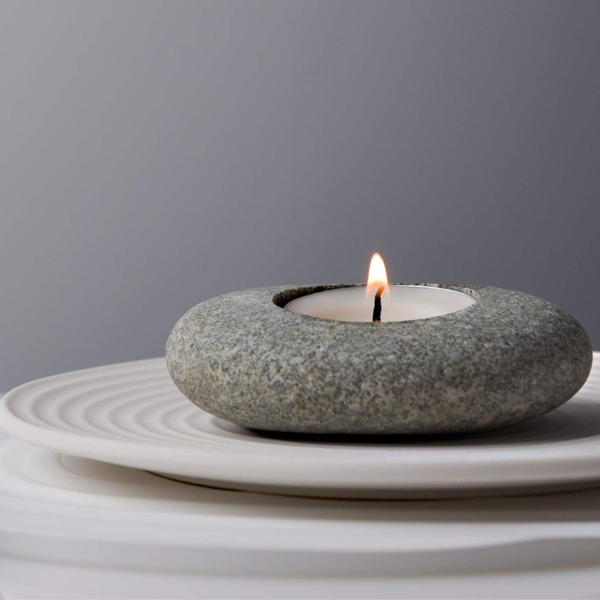 Stone candle holder