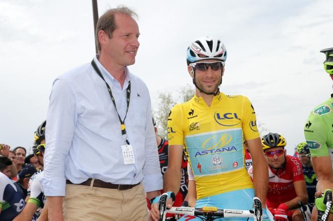 Vincenzo Nibali meets Christian Prudhomme ahead of the stage