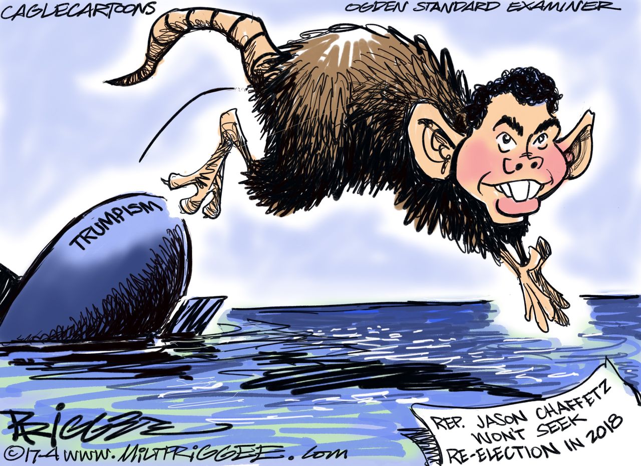 Political Cartoon U.S. Jason Chaffetz House 2018 re-election Trumpism