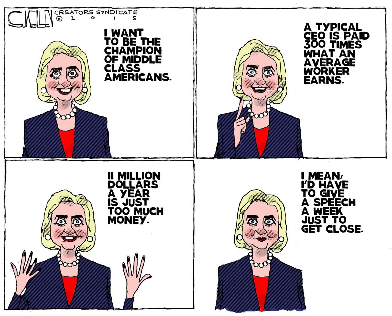 Political cartoon U.S. Hillary Clinton 2016