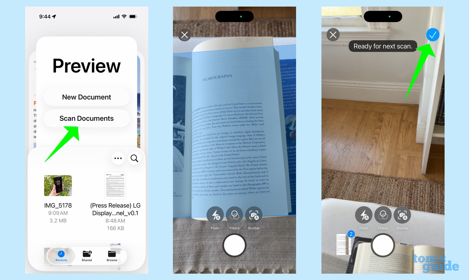 scanning documents in preview