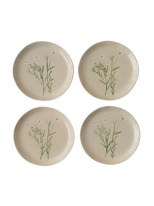 Jo's Pressed Floral Dessert Plate Set of Four