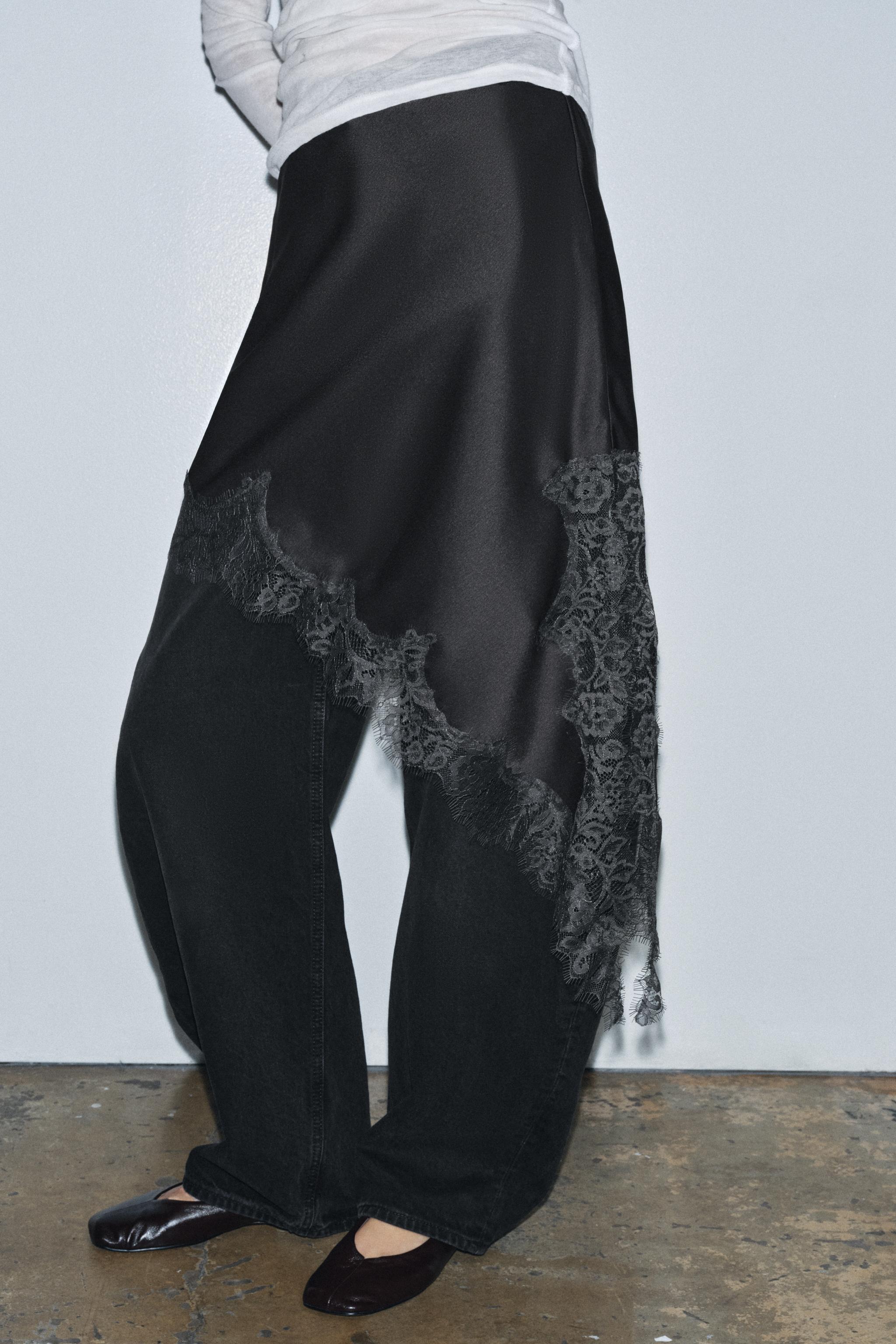 Zw Collection Satin Effect Lace Skirt