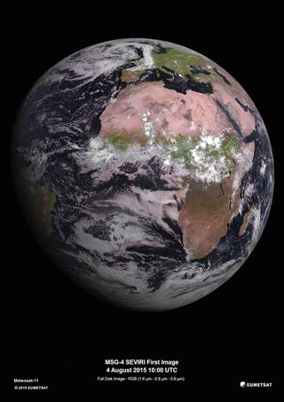 picture of earth taken by msg-4 weather satellite
