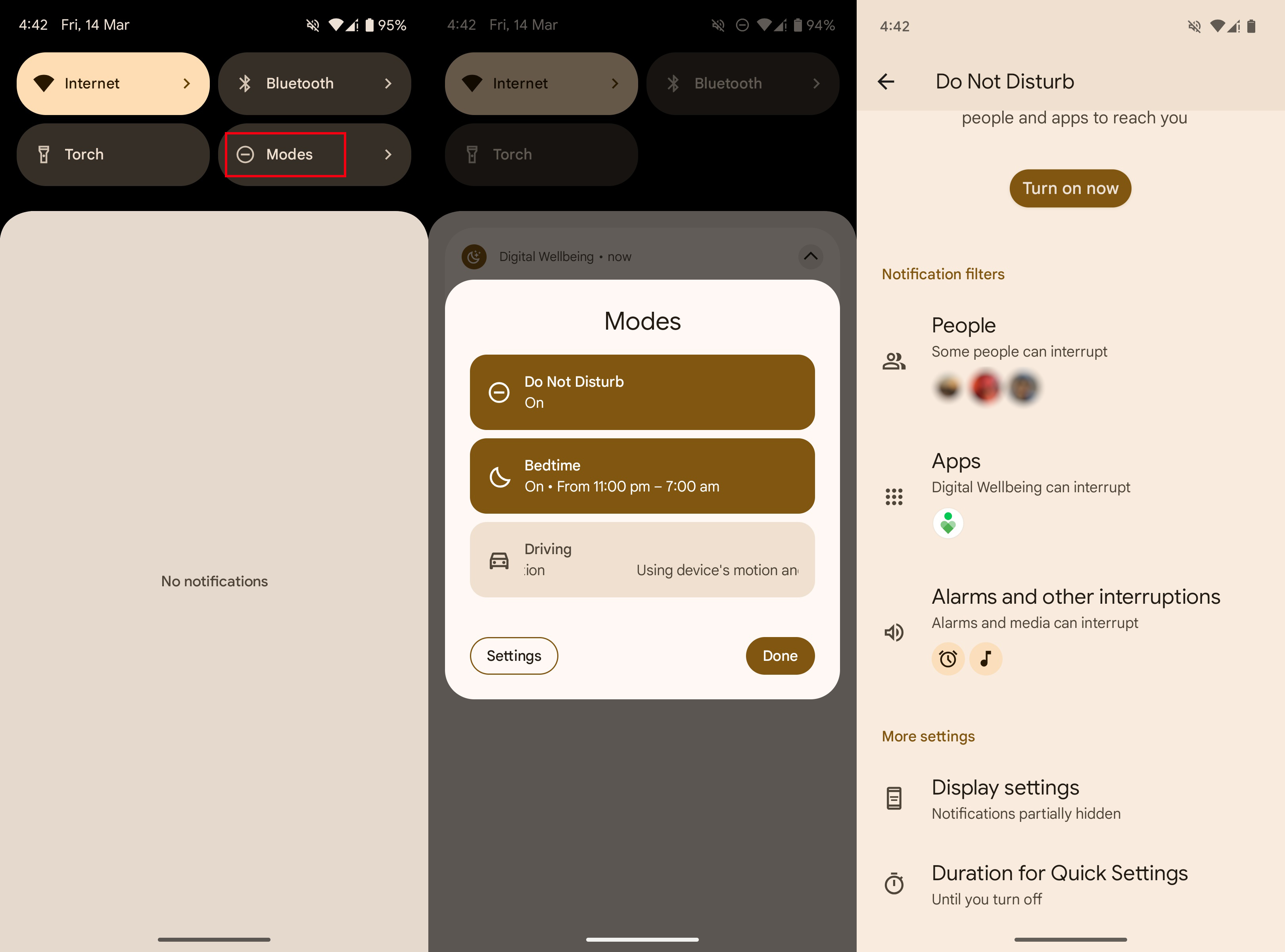 Screenshots showing Pixel Modes menu and customization of default profiles