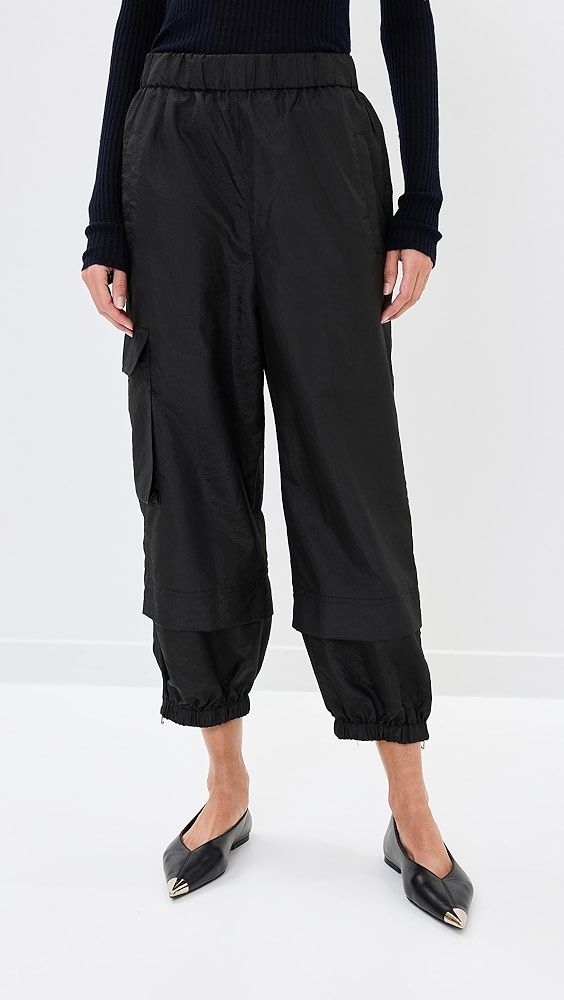 Tibi Crispy Nylon Pull on Joggers