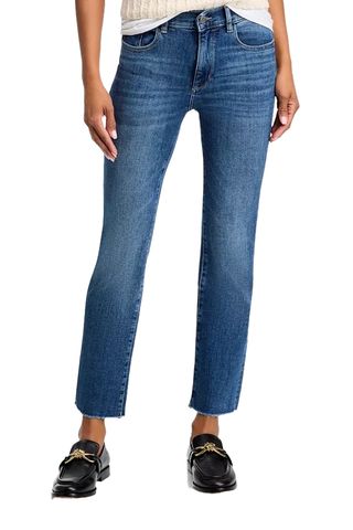 Mara Mid Rise Ankle Straight Jeans in Chancery