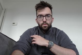 An image of tech journalist, Sam Cross, taken on the Dell Webcam Pro against a white background