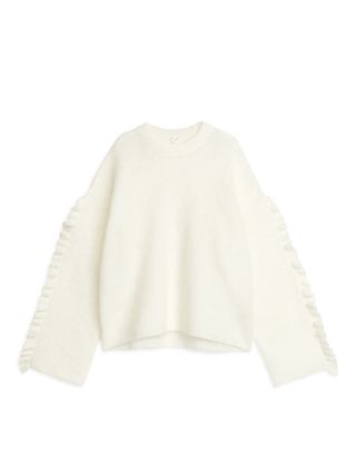 Frill Mohair-Blend Jumper - Off White - Arket Gb