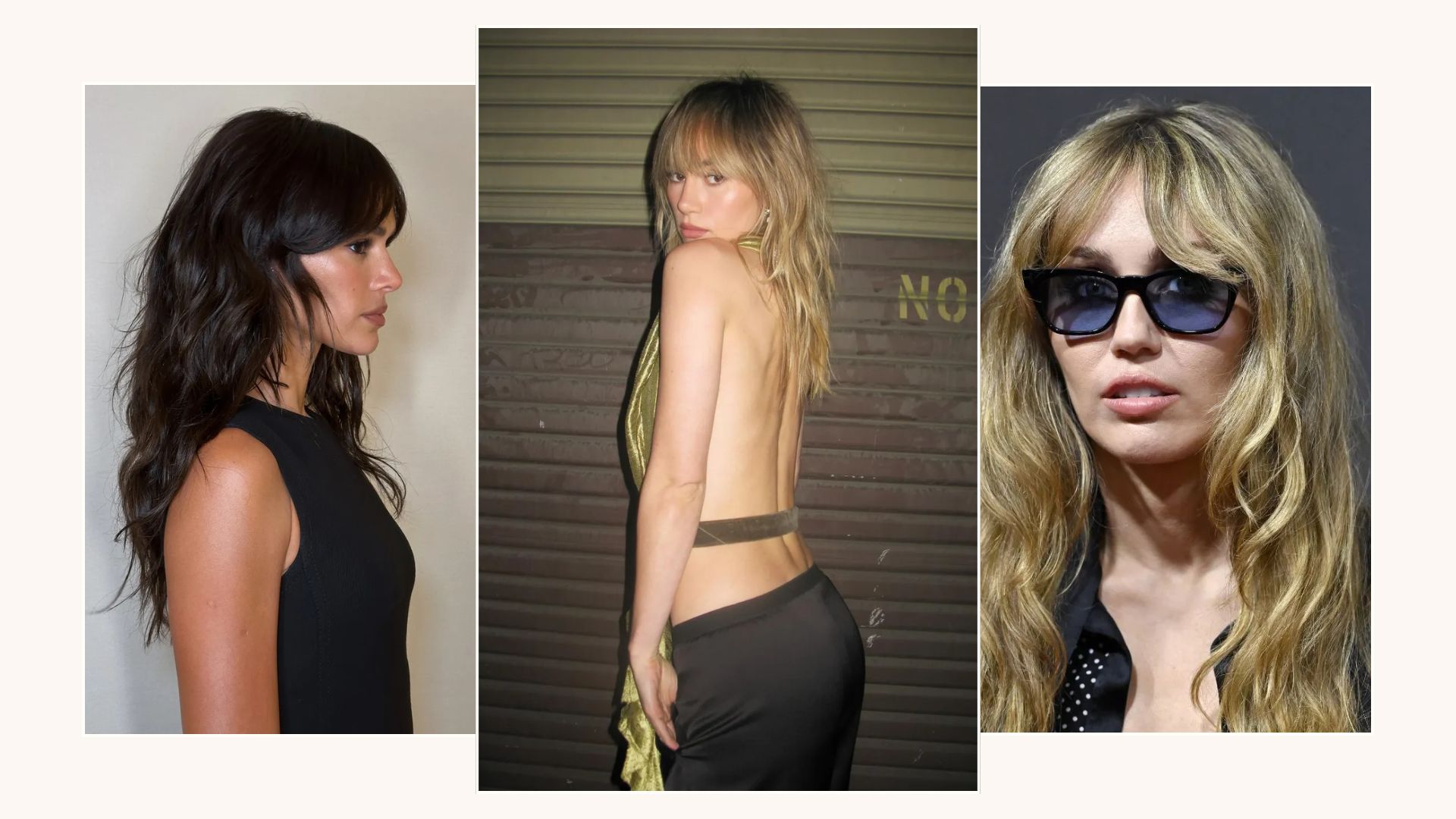 Bruna Marquezine, Suki Waterhouse and Miley Cyrus with muted shag haircuts