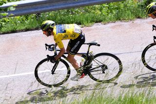 Adam Yates in Dauphine's yellow jersey during stage 6
