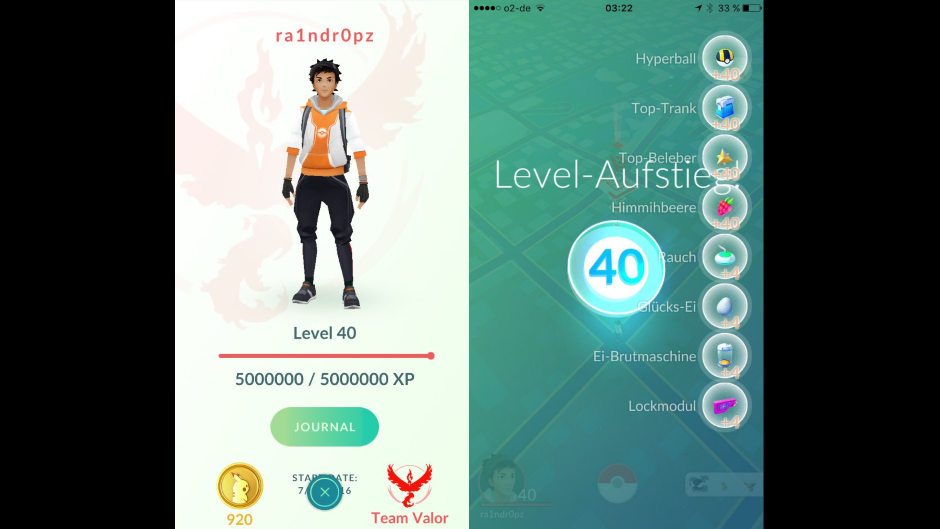 Pokémon GO Progress #1: Level 40!