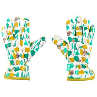 colourful tree designed gardening gloves