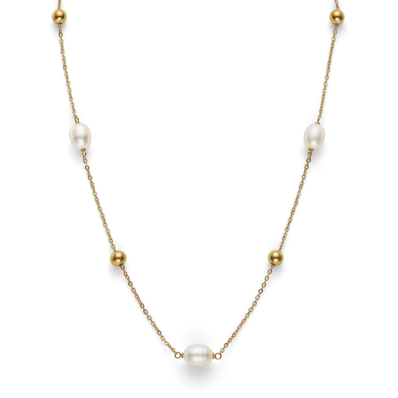 Olivia Burton pearl and gold chain necklace