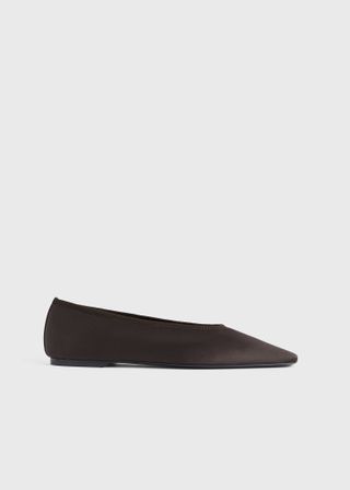 Minimalist Satin Ballerinas Espresso