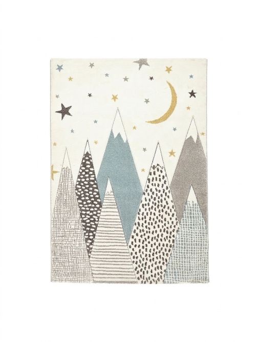 Kids Starry Night Scene Patterned Rug