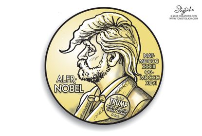 Political cartoon U.S. Nobel Peace Prize Trump