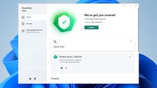 A screenshot of Kaspersky Free's main dashboard