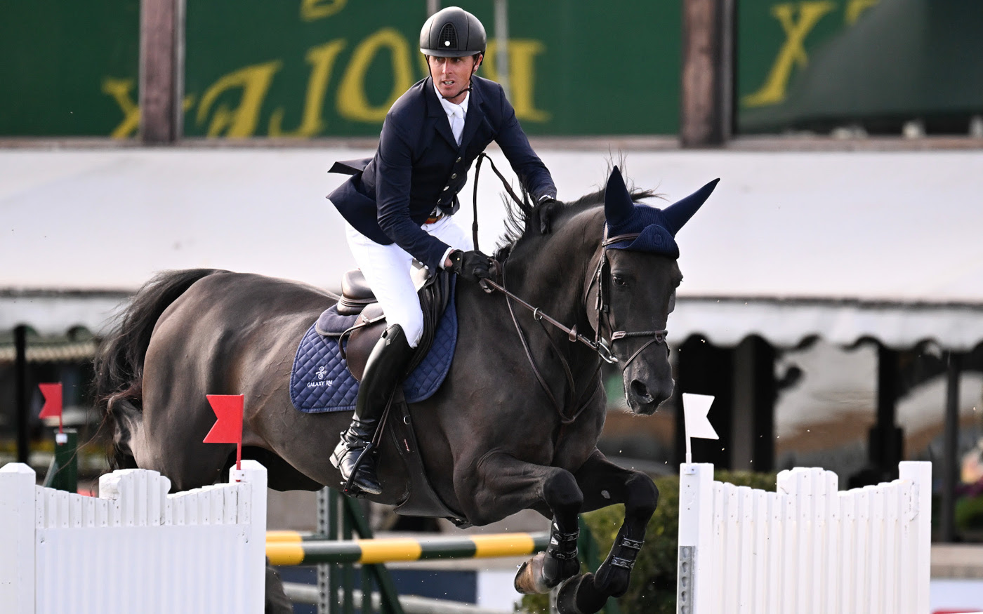 Olympic champion Ben Maher pictured on Exit Remo in the Spruce Meadows Masters TELUS Cup 20223