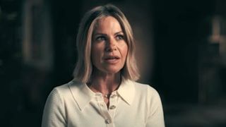 A screenshot of Candace Cameron Bure in a confessional for Special Forces.