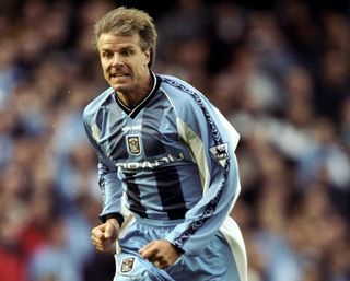 Roland Nilsson in action for Coventry City against former club Sheffield Wednesday in October 1998.