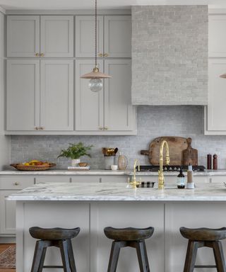 A neutral-toned kitchen design