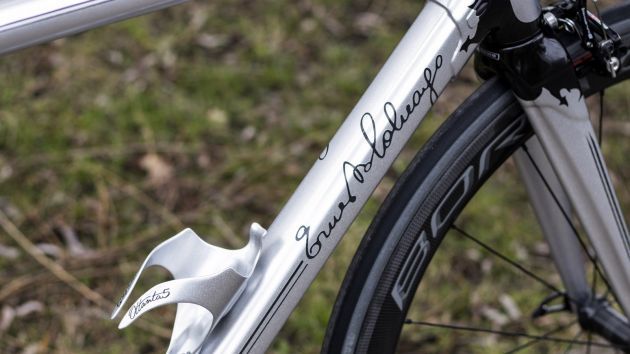 Ernesto Colnago's signature on the bike's downtube
