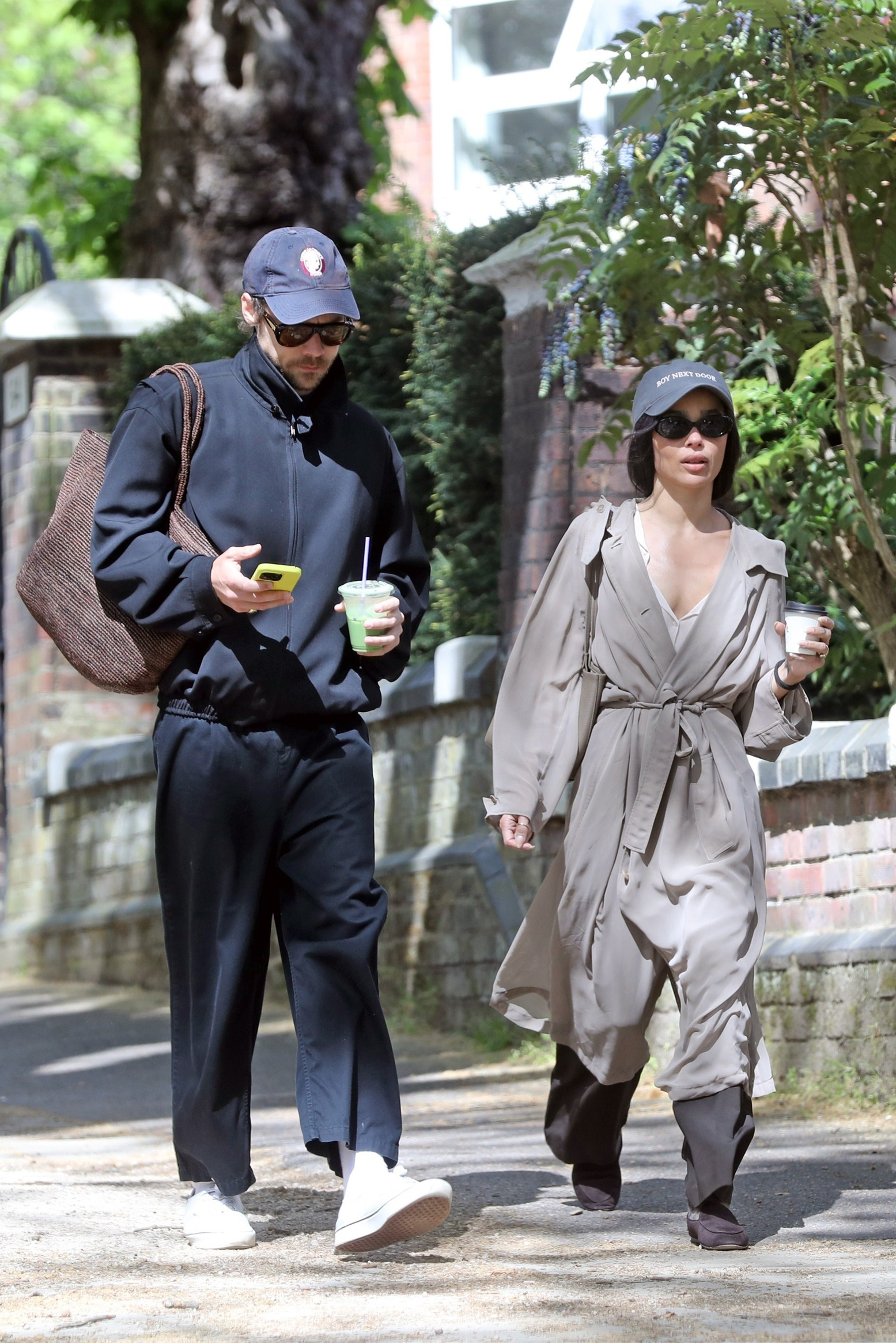 Zo&amp;euml; Kravitz was spotted wearing a London girl look and an engagement ring, while with boyfriend Harry Styles