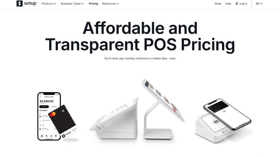 Website screenshot of SumUp (October, 2025)