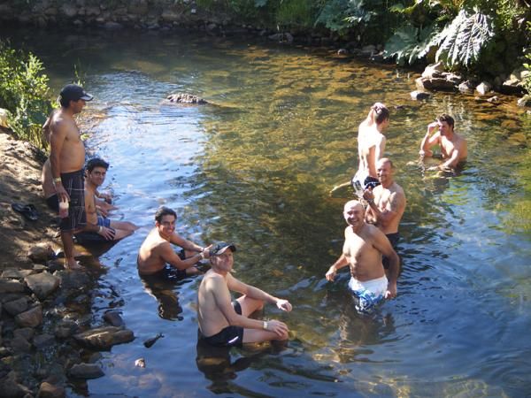 Temperatures here are well into the 90s so the river is the place to be after each stage.